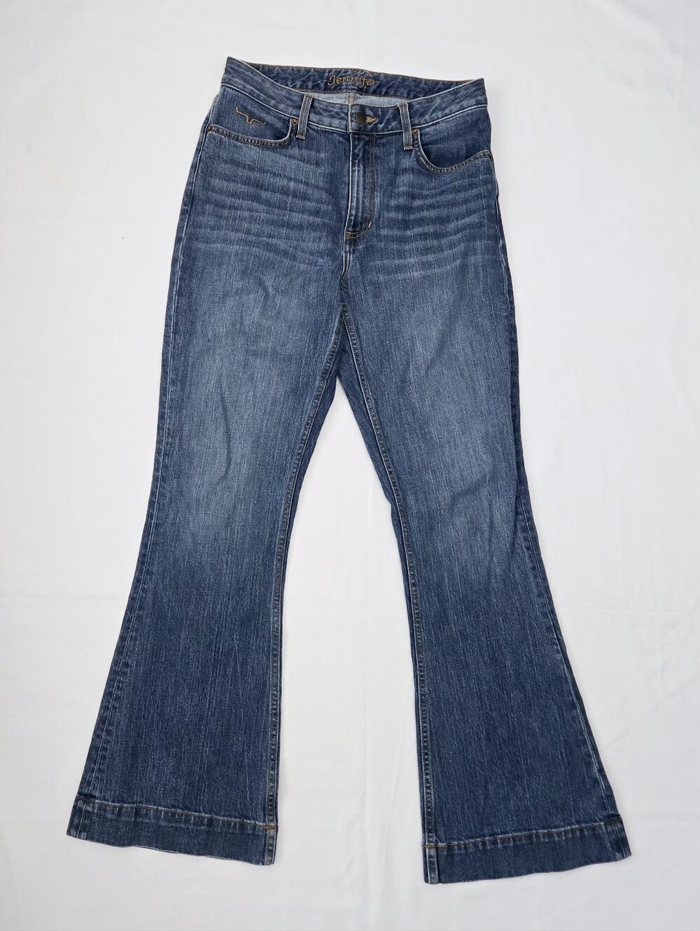 Kimes Ranch Jeans Women's 6/32 Blue Jennifer High Rise Wide Flare Leg Western